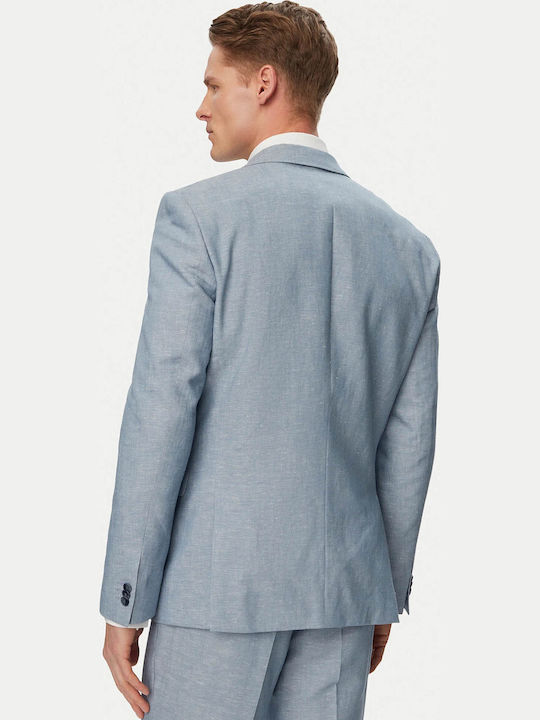 Arti Hesten Summer Men's Suit with Vest with Slim Fit Light Blue