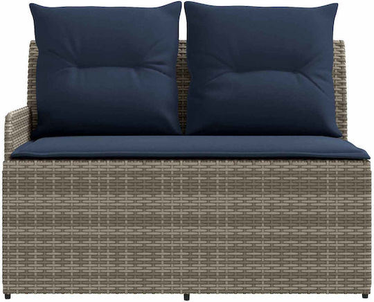 vidaXL Outdoor Lounge Set 2 Pieces Rattan with Pillows