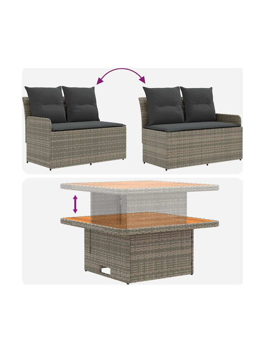 Set Cameră De Zi Pentru Exterior 2 Piese Rata Cu Perne