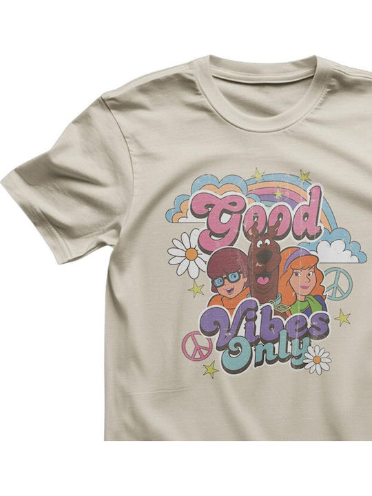 Scooby-doo Good Vibes Only T-shirt Khaki Unisex Sb-1-sbd011-kh