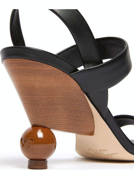 Damen Sandalen Aus Leder Schwarz