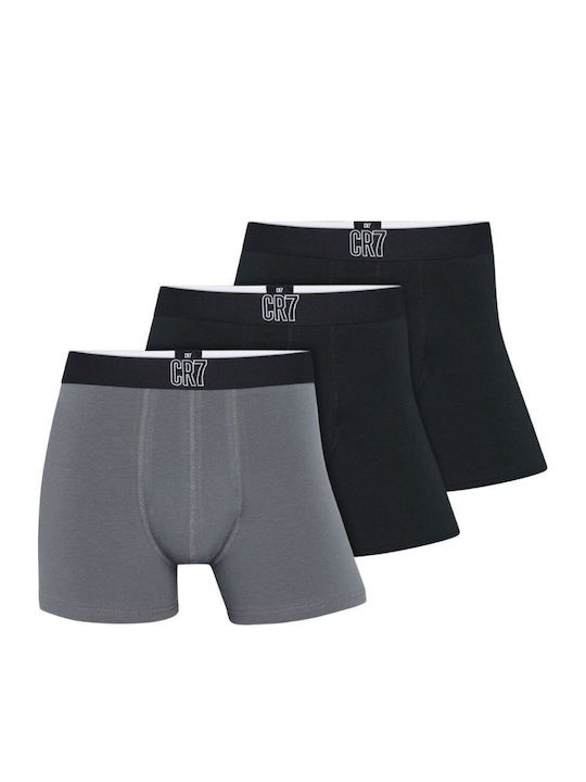 Boxeri pentru Bărbați Negru-Negru-Gri 3Pack