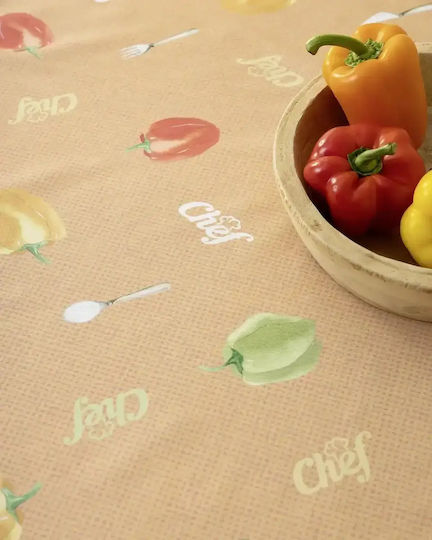 Nima Покривка за маса Памучна Устойчива на петна Chef Оранжева 140x140см