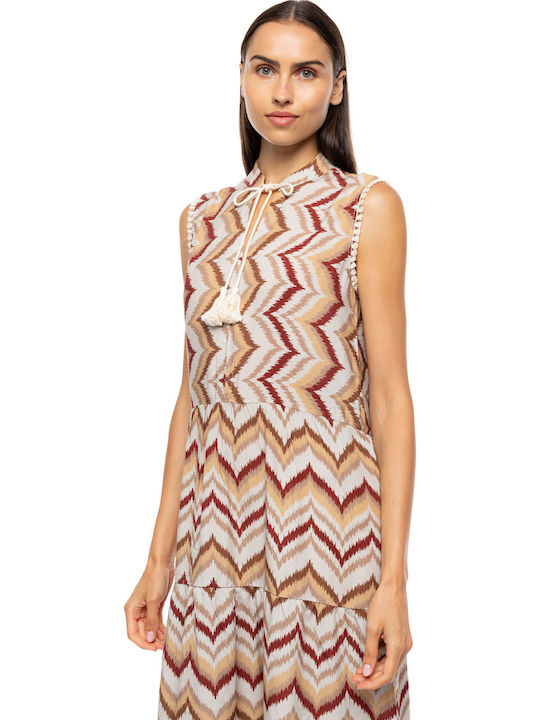 Pink Label Damen Kaftan Bademode Mehrfarbig Regenbogen
