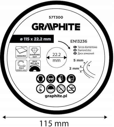 Graphite Distar Schleifscheibe Für Baumaterialien 115mm