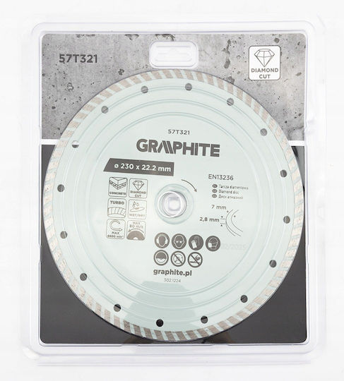 Graphite Turbo Δίσκος Κοπής Δομικών Υλικών 230mm