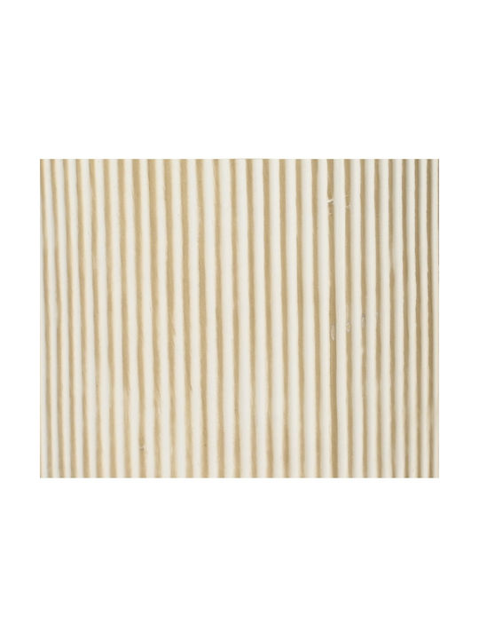 Fibre Clay Round Ribbed Beige Flower Pot Ø37x37cm Kaemingk Vince 890176-3 00056316