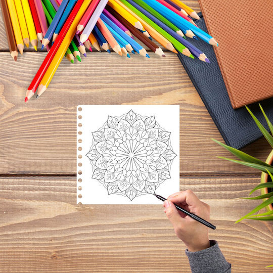 Carte De Colorat Pentru Adulți Mandale Forme Rotunde Set 12 Creioane Colorate Faber Castell 104 Pagini