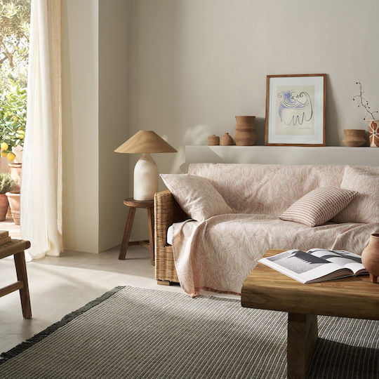 Gofis Home Delia Ριχτάρι Πολυθρόνας Δύο 'Οψεων Ζακάρ 180x180εκ. Dusted Clay
