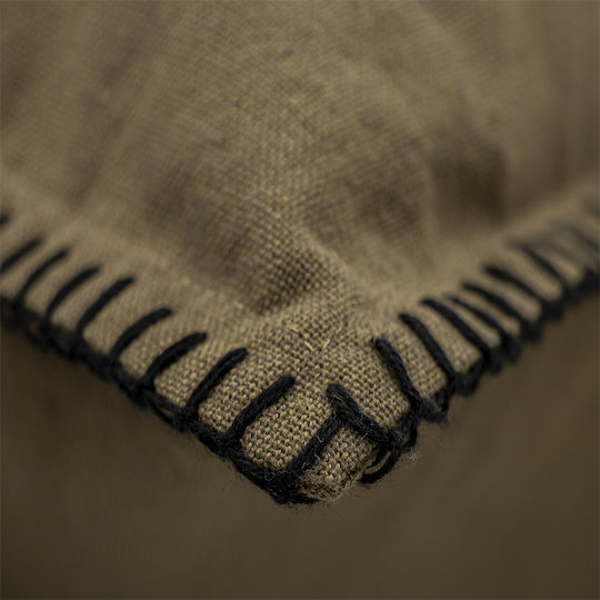 Lino Home Decorative Pillow Case Tavola From 100% Cotton Brown 45x45cm