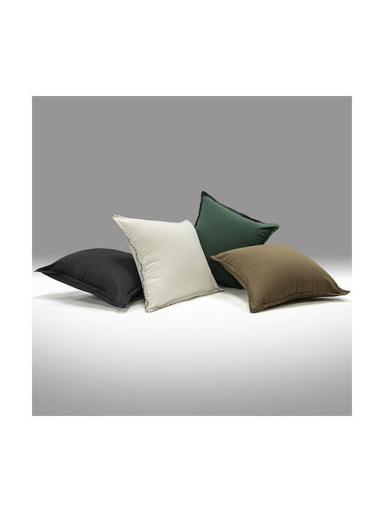 Lino Home Decorative Pillow Case Tavola From 100% Cotton Brown 45x45cm