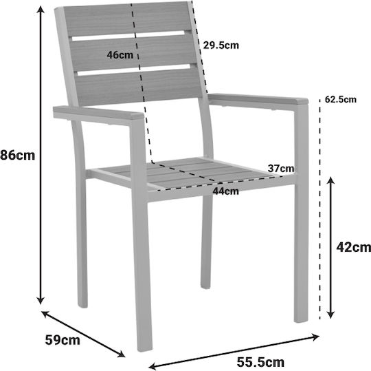 Καρέκλα Breze Λευκή 57.5x60x88εκ. Καρέκλα Breze Λευκή 57.5x60x88εκ.
