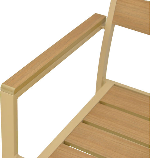 Scaun De Exterior Din Aluminiu Breze Cappuccino 57.5x60x88 Cm