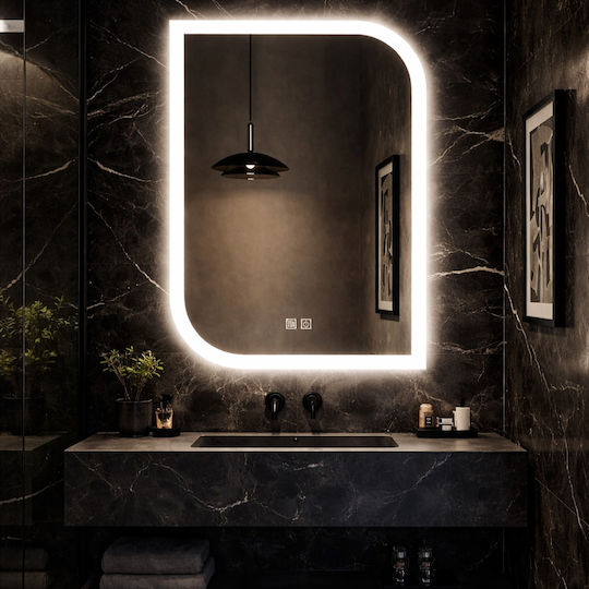 Futura F-3030 Ορθογώνιος Led Αφής 60x80cm Λευκός