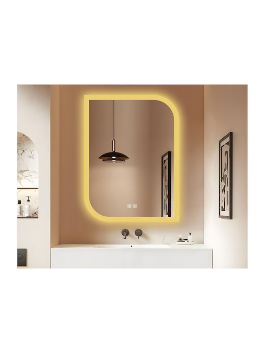 Futura Ορθογώνιος Καθρέπτης Μπάνιου Led Αφής 60x80cm Λευκός