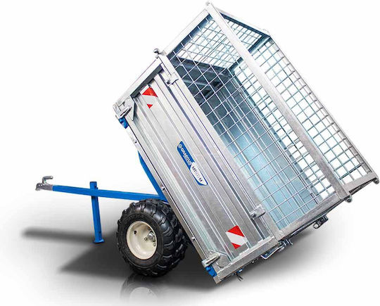 Remorcă Tractor Basculantă Mecanică 600kg Galvanizată Parapete Mt600-m