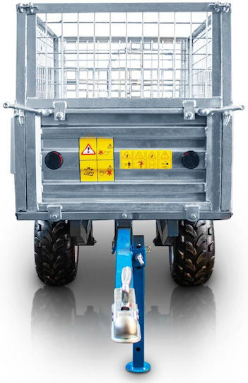 Remorcă Tractor Basculantă Mecanică 600kg Galvanizată Parapete Mt600-m