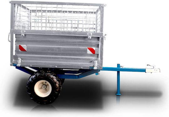 Remorcă Tractor Basculantă Mecanică 600kg Galvanizată Parapete Mt600-m