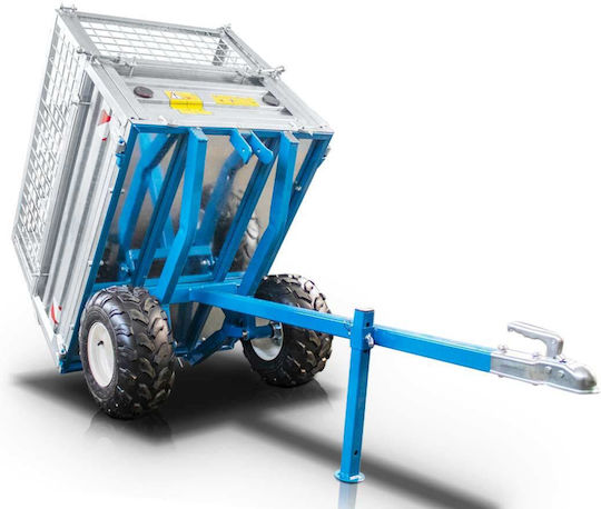 Remorcă Tractor Basculantă Mecanică 600kg Galvanizată Parapete Mt600-m