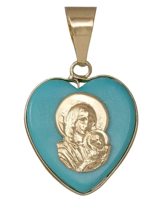 Kids Charm Pendant with Virgin Mary in 9K Gold 054589