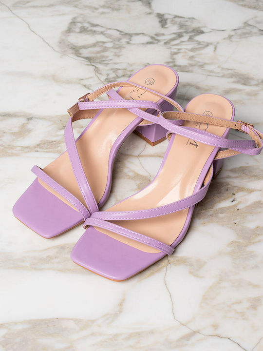 Damen Sandalen Mit Leder Lila