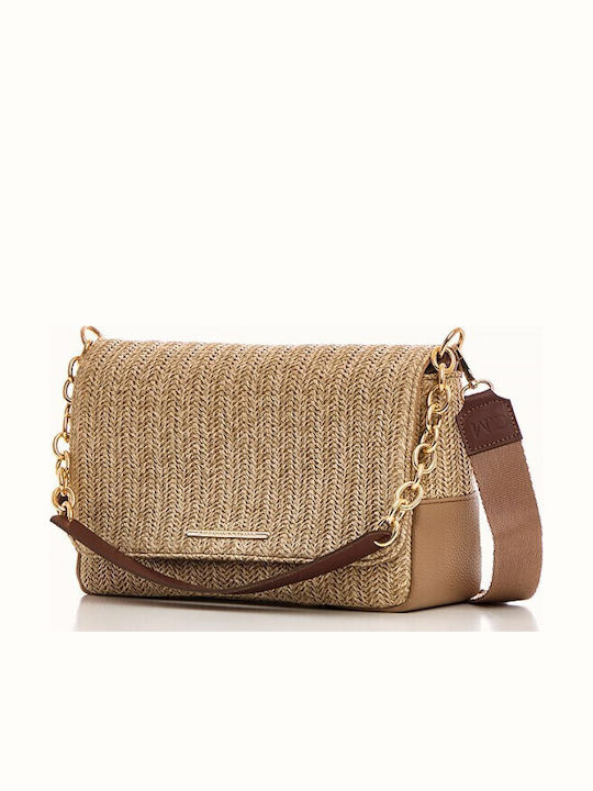 Natural Straw City Straw Women's Shoulder Bag Tabac Brown