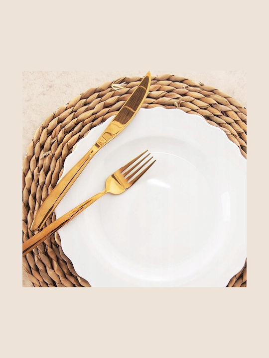 Orion Mona Shallow Serving Plate Made of White Porcelain with Diameter 24.5cm