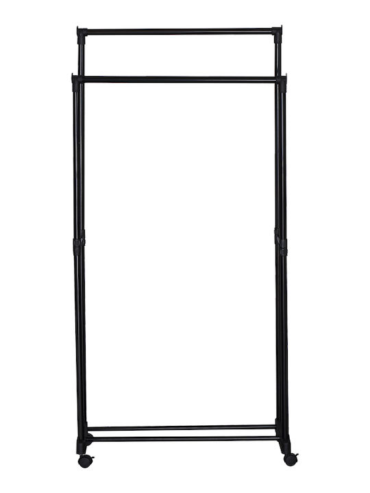 Pakketo Ganco Pakoworld Rolling Floor Garment Rack Metal Black 74.5x39x157cm