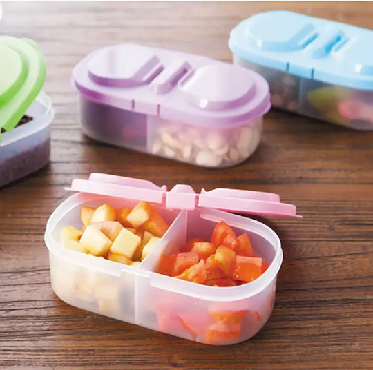 Pandaboo Plastic Pink Lunch Box with Compartments