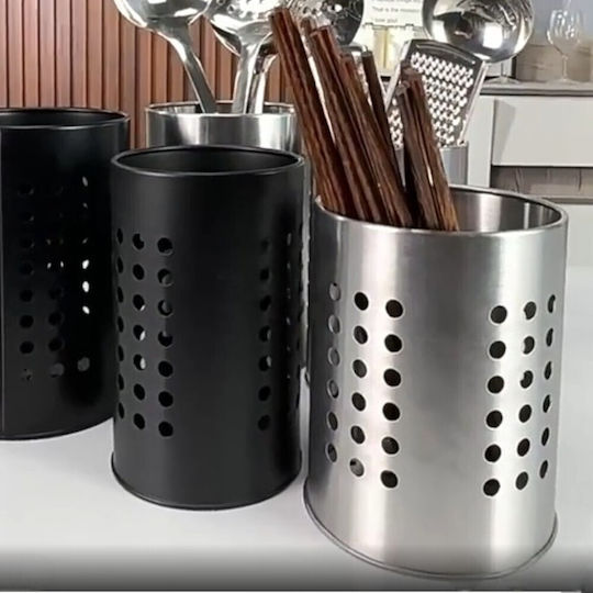 Metallisches Abtropfgestell für Besteck Silber 10cm