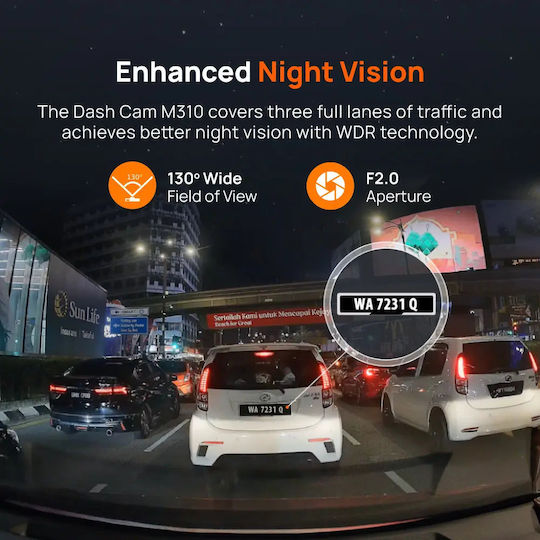 70Mai M310 Plus 2K Car DVR Camera 1440P Wi-Fi