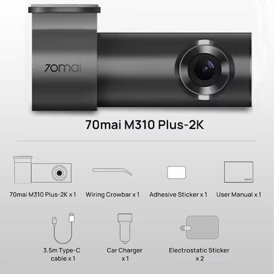 70Mai M310 Plus 2K Car DVR Camera 1440P Wi-Fi