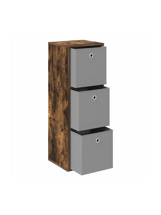 Wooden Sideboard with Drawers Smoked Oak 35x32x99.5cm