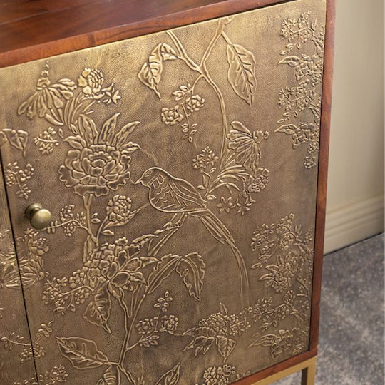 Sideboard Orion aus Massivholz Braun 83.8x40.6x75cm