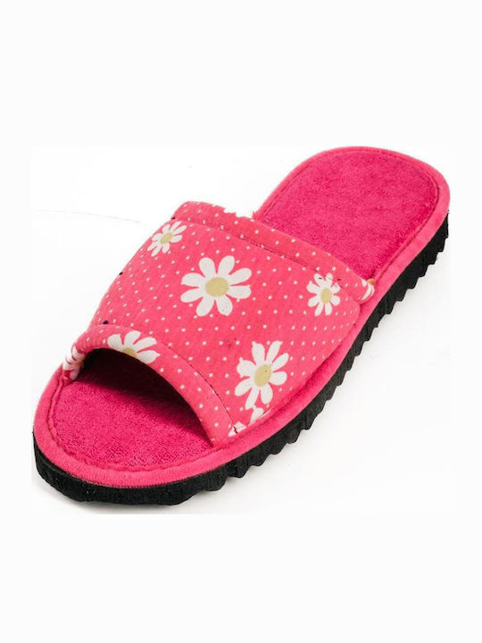 Terry Damen Hausschuhe Fuchsie