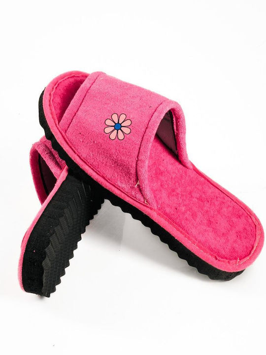 Terry Damen Hausschuhe Fuchsie