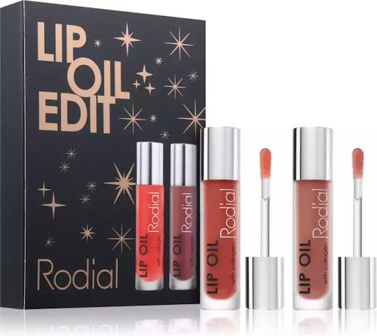 Rodial Lip Oil Collection Gift Set Shade Burgundy Coral