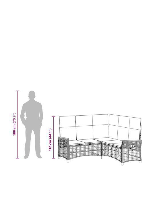 Garten- und Outdoor-Möbelsets Wohnzimmer Typsatz 2 Stück Grau mit Kissen