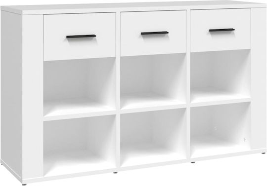 Μπουφές Ξύλινος με Συρτάρια Λευκός 100x30x59.5cm