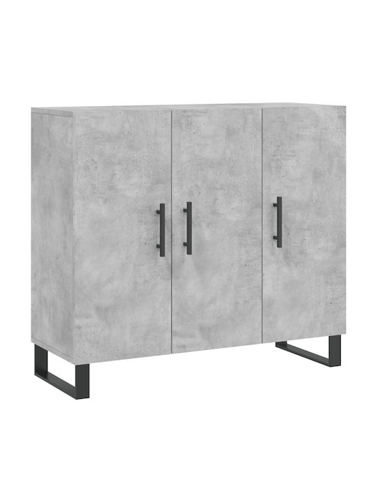 Bufet cu Oglindă Gri 90x34x80cm