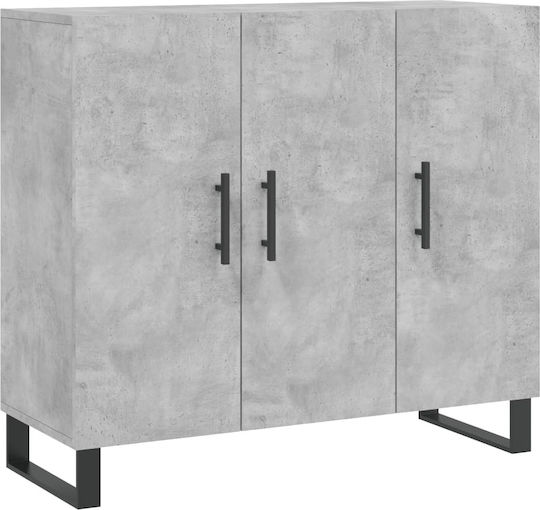 Sideboard Wooden with Mirror Gray 90x34x80cm