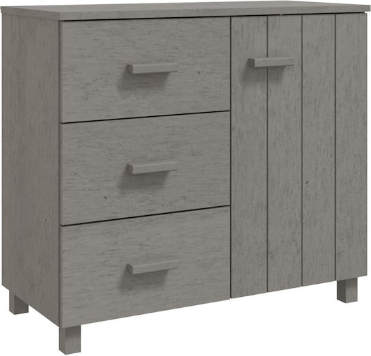 Bufet din Lemn cu Sertare Gri 90x40x80cm