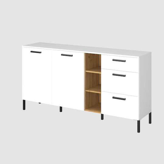 Μπουφές Santes Ξύλινος με Συρτάρια Gold Oak / White 180x42x92.5cm