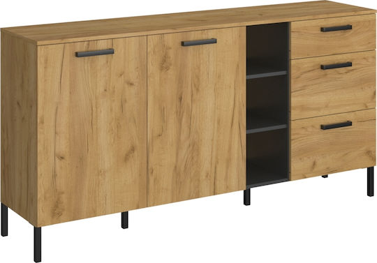 Μπουφές Santes Ξύλινος Χρυσός Δρυς / Γραφίτης 180x42x92.5cm