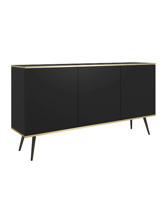 Bufet Oro din Metal cu Sertare Cărbune de lemn 160x85x39cm