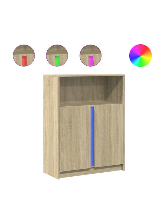 Sideboard made of Wood & Glass Sonoma Oak 77x34x100cm