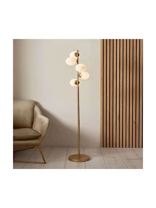 Luminastar Lampadar de Podea Înălțime 177 cm cu Bază pentru Bec G9 Auriu