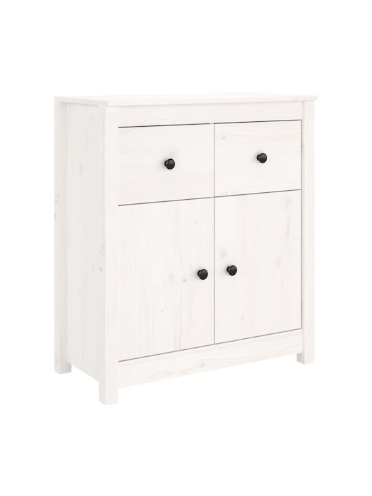 Bufet din Lemn Masiv cu Sertare Alb 70x35x80cm