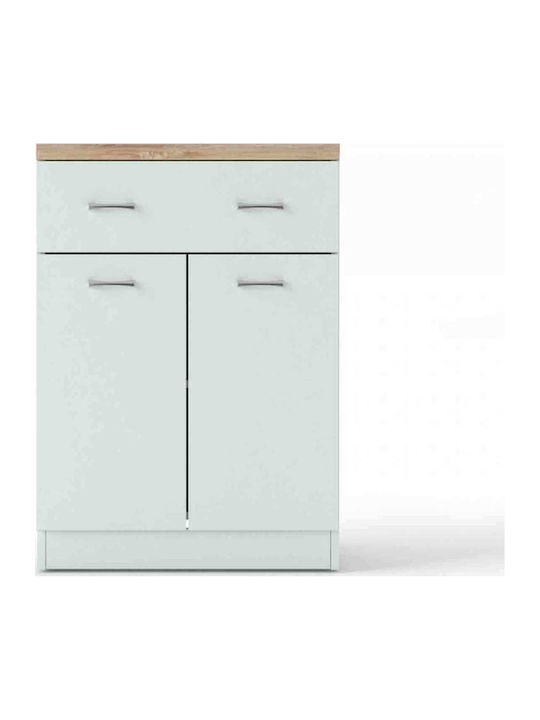 Sideboard Top Mix Wooden With Drawers White / Sonoma 80x33x85cm