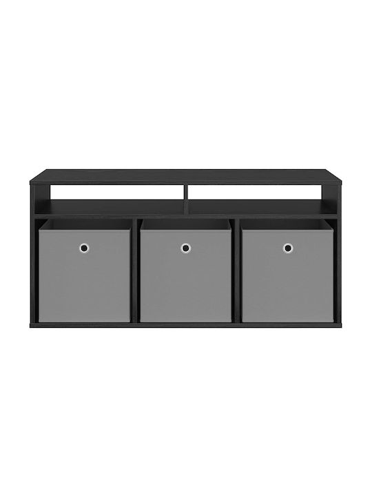 Βιβλιοθήκη Μαύρο 102x32x48.5εκ.